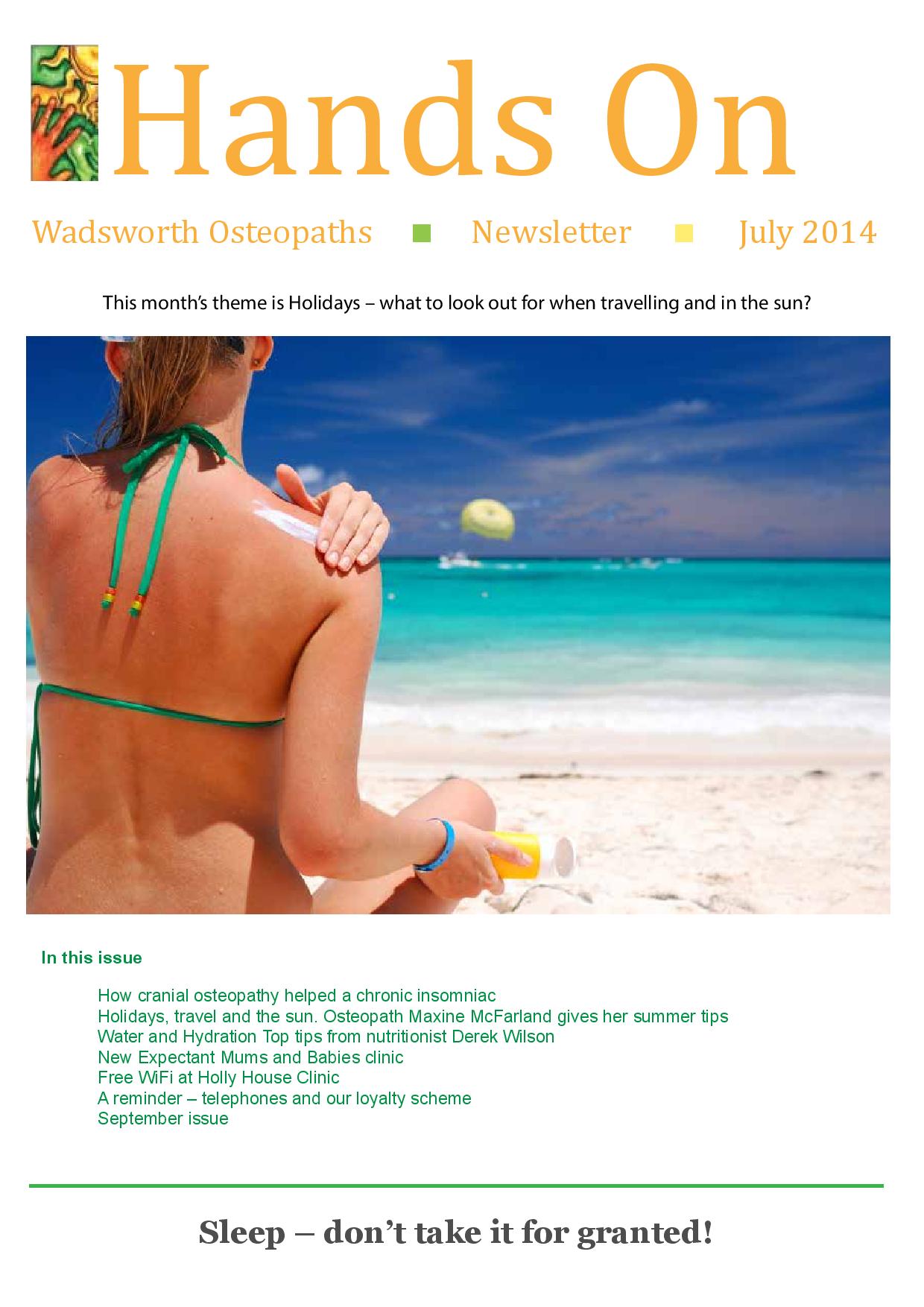 Wadsworth Osteopaths - holidays newsletter